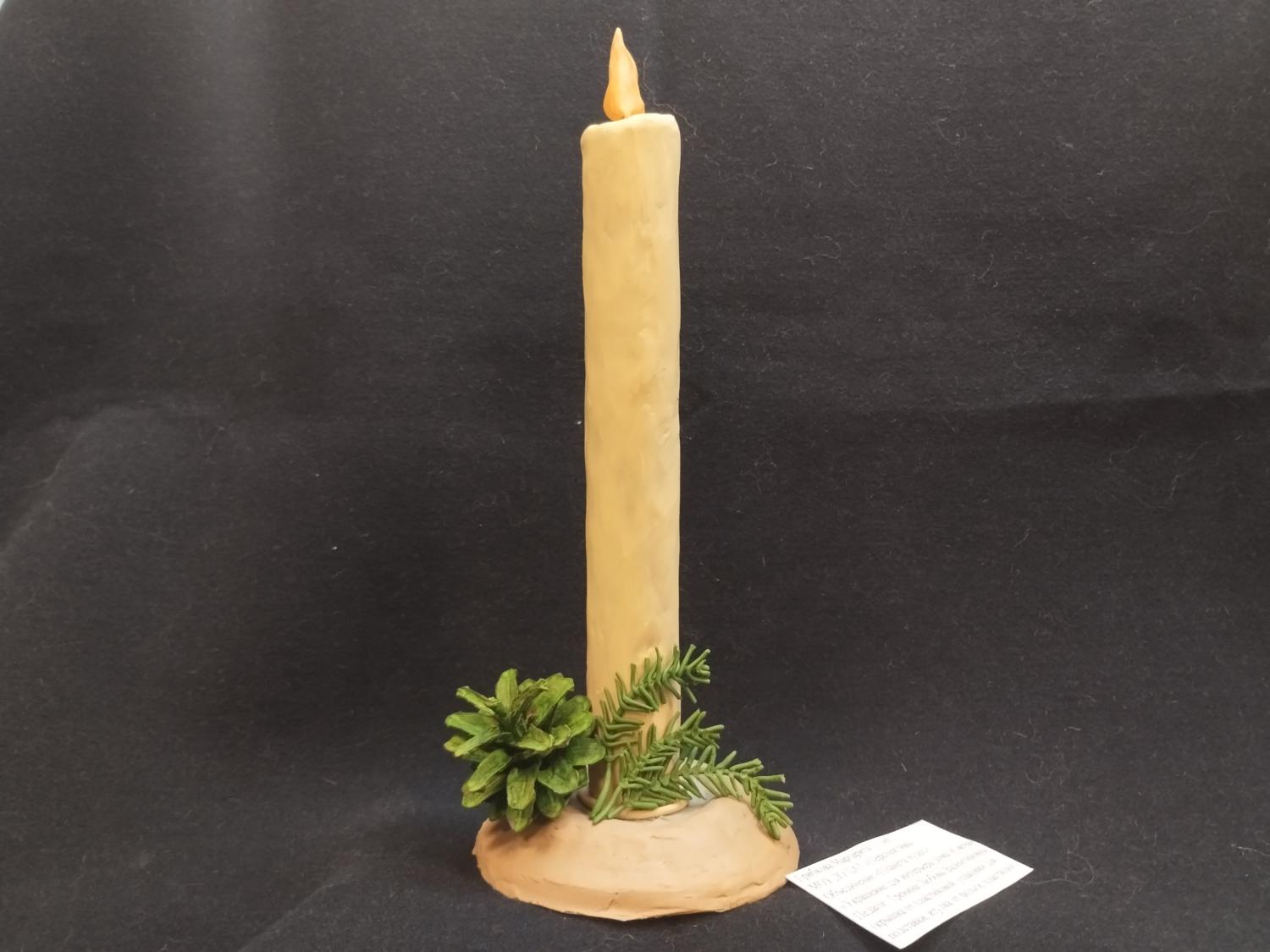 gribkova margarita  11 let ukrashenie dlya interera doma svecha mou do cat erspektiva